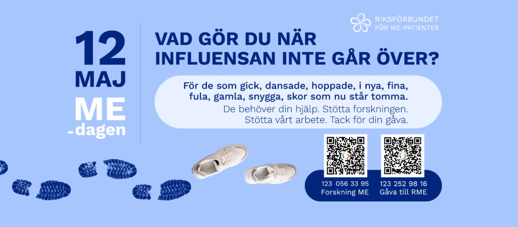 12 maj ME-dagen. Vad gör du när influensan inte går över? Bild för nedladdning att användas som facebookomslag.