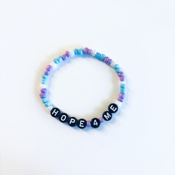Armband (svart text) HOPE 4 ME