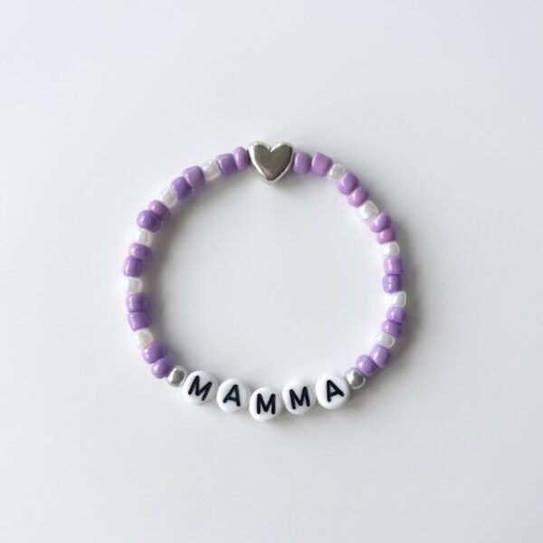 Armband (vit text) MAMMA