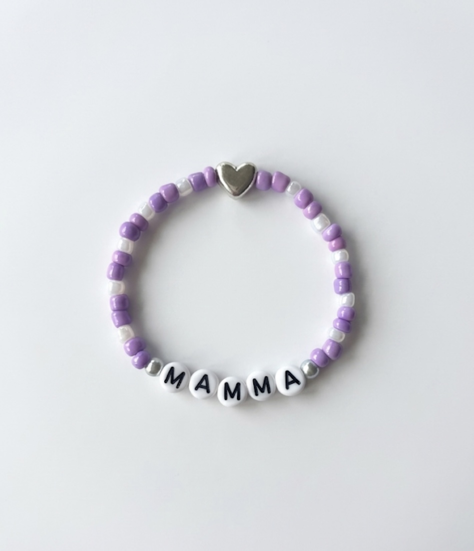 Armband (vit text) MAMMA
